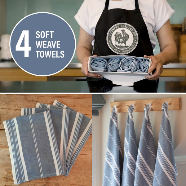 blue stripe dish towels