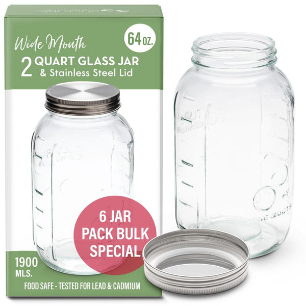 bulk glass jars 2 litre