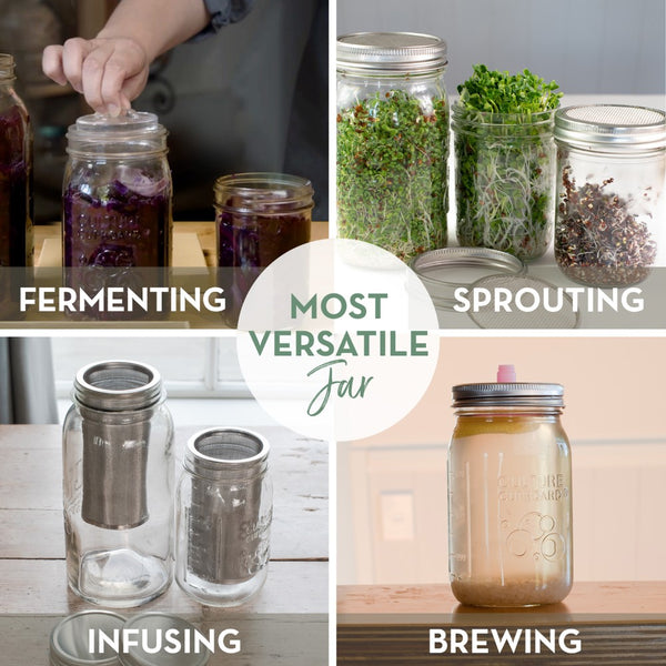 glass jars for seed sprouting and infusing