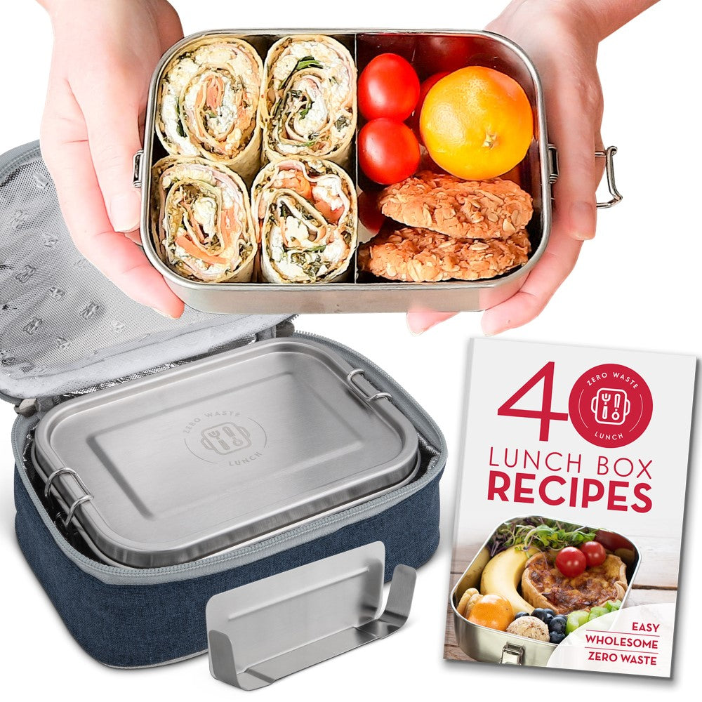 Stainless Steel Lunch Box (800ml) Recipe Book + Cooler Bag ...