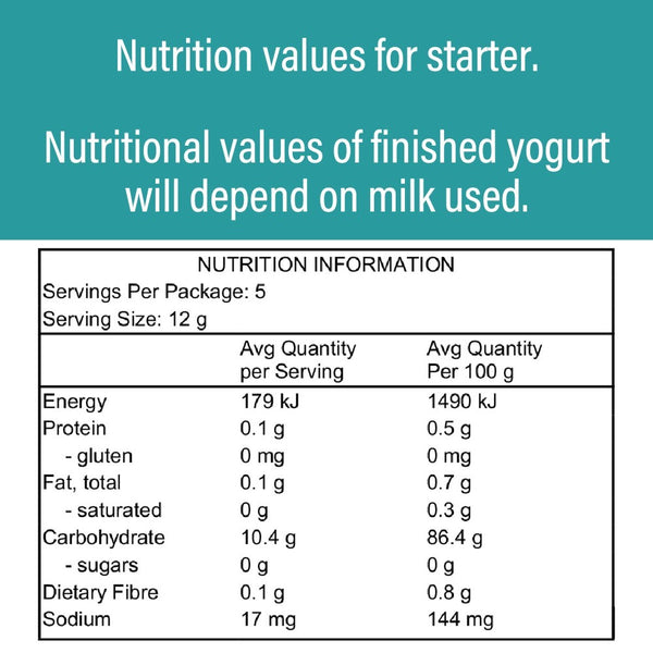 Dairy Free Yogurt Starter Culture - 5 Litres
