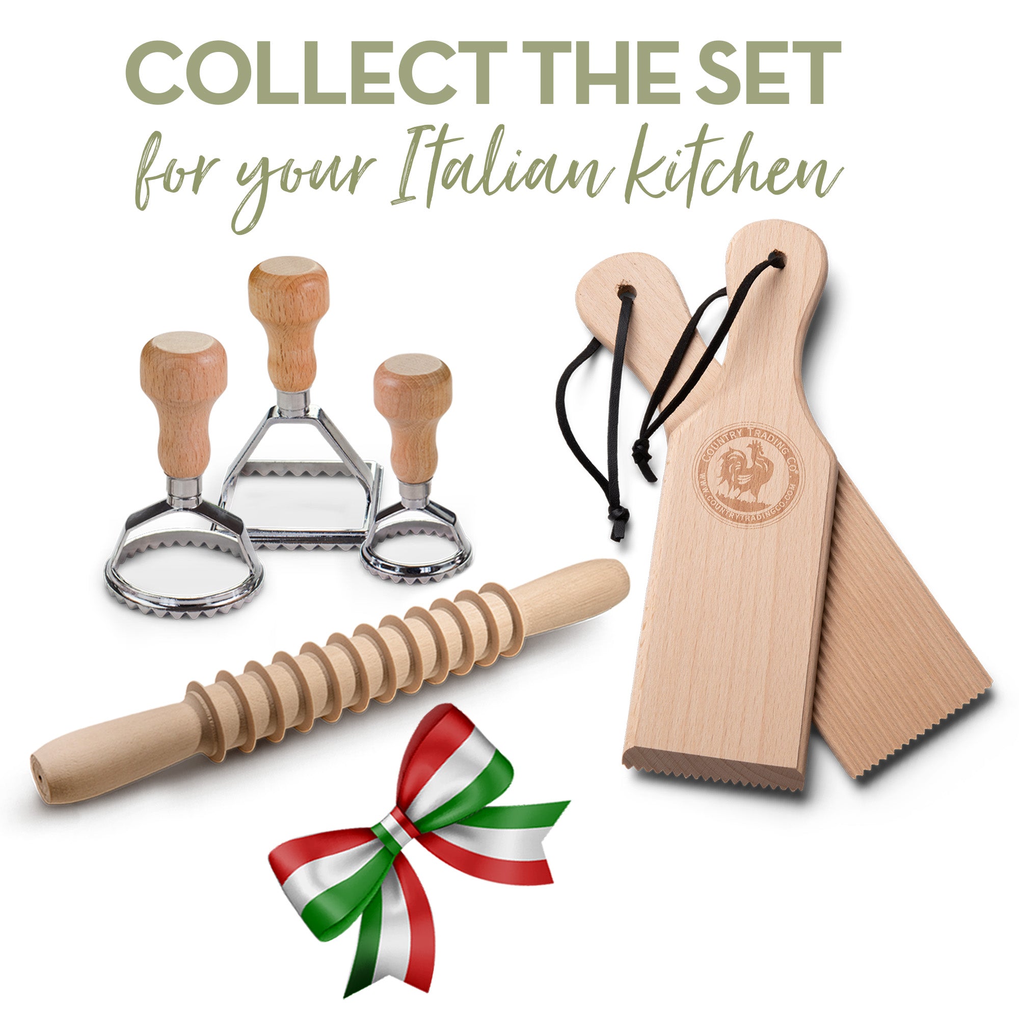 Pappardelle Pasta Maker Kit | Wooden Pasta Rolling Pin | Made in Italy ...