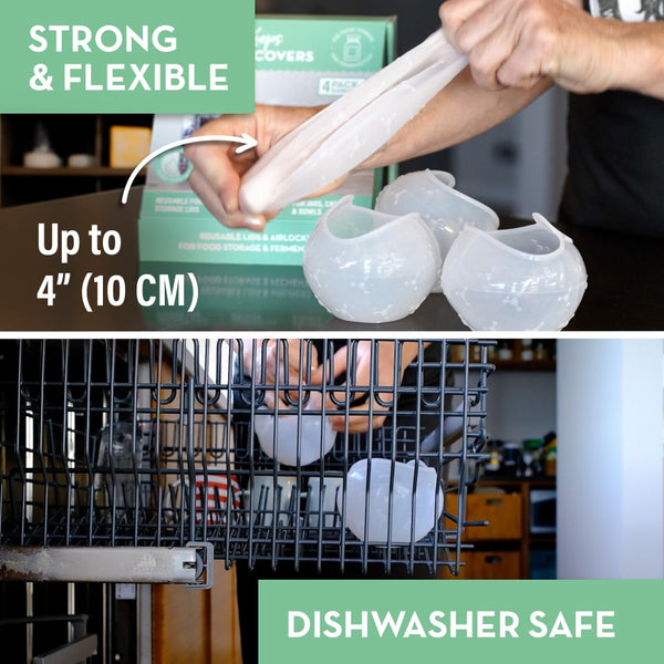 dishwasher safe silicon jar covers